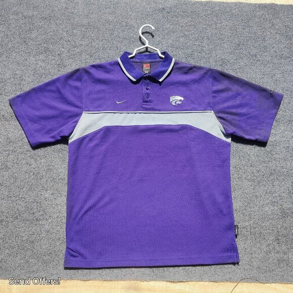Nike Dri Fit Kansas State Wildcats Men’s Polo Shirt Purple Size L - Picture 1 of 5